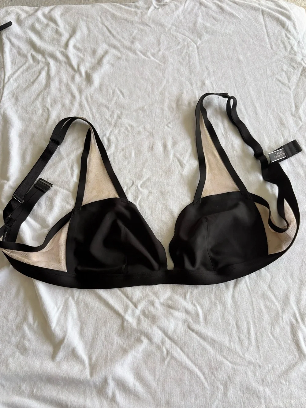 Save The Queen Black Mesh-Panel Sports Bra